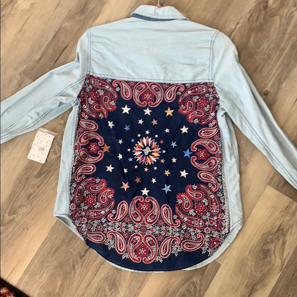 free people collared button down with tags